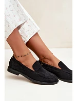 Dámské mokasíny a loafers z ekokoženého semiše černé Laisie Dámské mokasíny a loafers z ekokoženého semiše černé Laisie