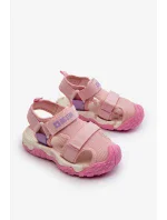 Dívčí sandály na suchý zip Big Star Růžové Dívčí sandály na suchý zip Big Star Růžové