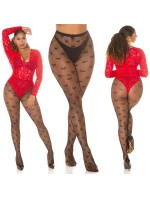 Dámské síťované punčocháče "Hearts" SR3980 černé - In-Stylefashion Dámské síťované punčocháče "Hearts" SR3980 černé - In-Stylefashion