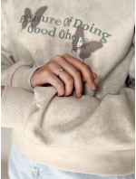 Dámská oversize mikina s motýly SPARKI šedá FashionStreet BY1406 Dámská oversize mikina s motýly SPARKI šedá FashionStreet BY1406