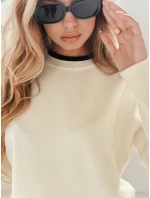 Dámský základní svetr DARMILA ecru FashionStreet MY2506