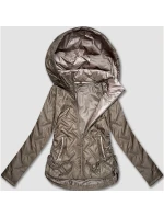 Béžová lehká dámská plus size bunda s kapucí S'West (B8558-12)