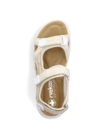 Pohodlné sandály na suchý zip Rieker W RKR691 beige