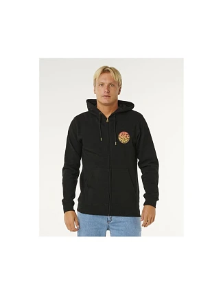 Pánská mikina RIP CURL Wettie Passage Icon Zip Thru, černá Pánská mikina RIP CURL Wettie Passage Icon Zip Thru, černá