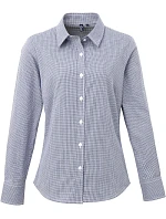 Premier PR 320 Popelínová kostkovaná halenka s dl. rukávem 39.0320 navy/white