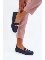 Dámské klasické mokasíny z ekokože v tmavě modré Demese