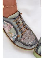 Kožené dámské polobotky s vzorem Maciejka 06784-09 zelené