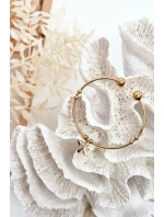 Dámský navlékací ocelový motýlkový náramek, zlatý Dámský navlékací ocelový motýlkový náramek, zlatý