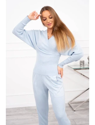 Dvoudílná souprava svetrů v modré barvě