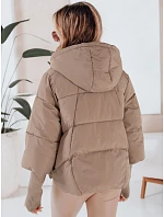 MISSLAYER dámská zimní bunda s kapucí tmavě béžová FashionStreet TY5038