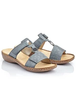 Dámské pohodlné modré žabky na suchý zip Rieker 60885-12