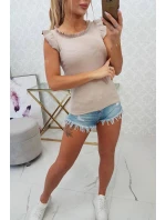 Halenka s volánky béžová