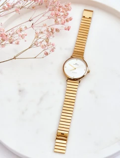 Dámské vodotěsné hodinky na náramku Giorgio&Dario zlato-bílé