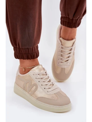 Nízké Sportovní Boty Dámské Z Eko Kůže Zlatobéžové Iladira