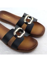 Dámské žabky s ornamentem černé Sergio Leone SK077H