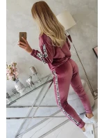 Láska velurová sada tmavě růžová