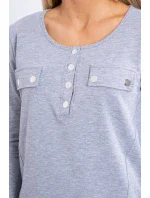 Sada s knoflíkovým výstřihem šedé barvy Sada s knoflíkovým výstřihem šedé barvy