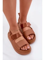 Dámské sandály na platformě se suchým zipem Camel Nitepira