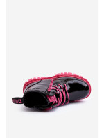 Zateplené patentované dětské boty Big Star Black and Pink