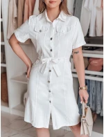 LOVE ME MIDI midi košilové šaty bílé FashionStreet EY2595