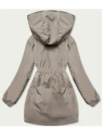 Dámská bunda parka v olivové barvě s kapucí (B8121-48)