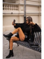 Dámské Boty Zateplené Na Podpatku Černé D&A MR880-085 Dámské Boty Zateplené Na Podpatku Černé D&A MR880-085