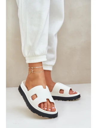 Pěnové Pantofle S Výřezy Bílé Neladith Pěnové Pantofle S Výřezy Bílé Neladith