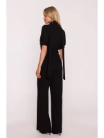 S421 Kombinéza s mašlí na zavazování - černá
