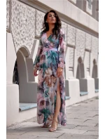 Dámské letní šaty SUK0419-65D zeleno-růžové - Roco Dámské letní šaty SUK0419-65D zeleno-růžové - Roco