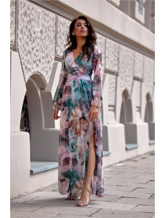 Dámské letní šaty SUK0419-65D zeleno-růžové - Roco Dámské letní šaty SUK0419-65D zeleno-růžové - Roco