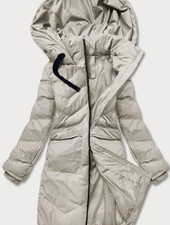 Lehká béžová dámská zimní bunda (5m735-62)
