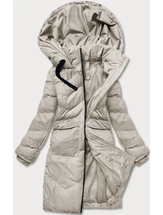 Lehká béžová dámská zimní bunda (5m735-62)