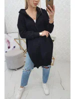 Zateplená mikina s bočními rozparky černá Zateplená mikina s bočními rozparky černá