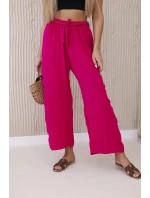 Kalhoty s širokým pasem fuchsie