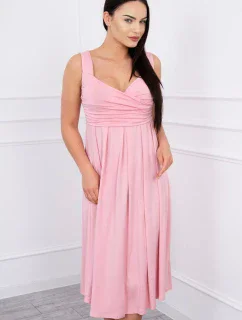 Šaty se širokými ramínky pudrově růžové