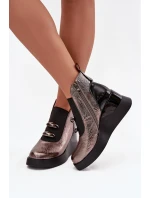 Dámské kotníkové boty na platformě D&A MR52-106 metalické Dámské kotníkové boty na platformě D&A MR52-106 metalické