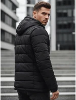 Pánská prošívaná zimní bunda s kapucí černá FashionStreet TX4894