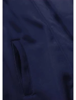 Tmavě modrá dlouhá dámská rozepínací mikina (AMG815) Tmavě modrá dlouhá dámská rozepínací mikina (AMG815)