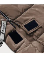 Dlouhá dámská péřová bunda v barvě coffee (AG3-3038) Dlouhá dámská péřová bunda v barvě coffee (AG3-3038)