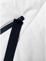 Bílá dlouhá dámská zimní bunda (5M3168-281)