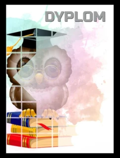 Papírový diplom - sova (25 ks) DYP157