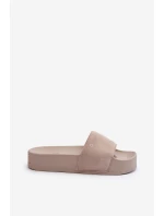 Dámské žabky na platformě z semiše Big Star NN274A671 béžové