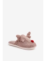 Dámské Hnědé Pantofle S Motivem Sobů Sennalith