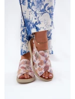 Dámské sandály z eko kůže s květinami multikolor Tosmelia