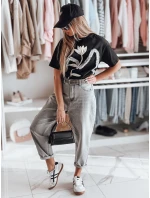 Dámské tričko oversize s 3D efektem PETINIA černá FashionStreet RY2716