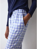 Kalhoty Mix & Match Tapered Trouser Flannel 02 X bílo-modré White / Blue - TRIUMPH Kalhoty Mix & Match Tapered Trouser Flannel 02 X bílo-modré White / Blue - TRIUMPH