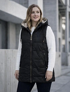 Cienki bezrękawnik z kontrastowym wykończeniem Goodlookin czarny (B8585-1)