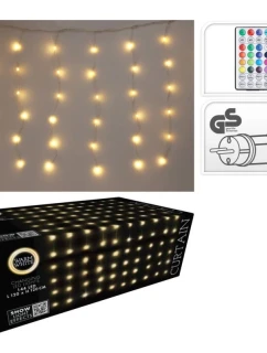 VÁNOČNÍ STROMEK SVĚTLA VENKOVNÍ / VNITŘNÍ SVĚTELNÝ ZÁVĚS 144 VEDL 120X120CM S DÁLKOVÝM OVLÁDÁNÍM TEPLÁ BÍLÁ