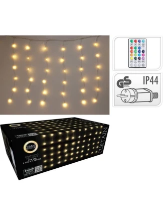 VÁNOČNÍ STROMEK SVĚTLA VENKOVNÍ / VNITŘNÍ SVĚTELNÝ ZÁVĚS 144 VEDL 120X120CM S DÁLKOVÝM OVLÁDÁNÍM TEPLÁ BÍLÁ