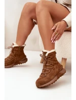 Dámské Sněhule Z Semiše S Kožíškem Big Star SS274318 Hnědé